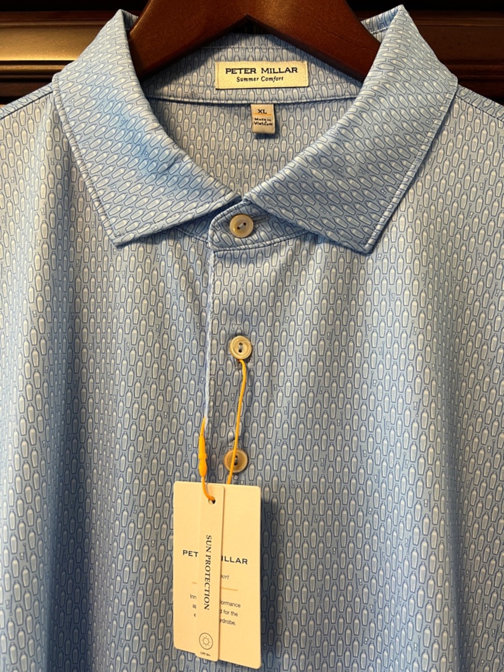 New Peter Millar Summer Comfort Crown Sport Active Blue Stretch Golf ⛳ Polo 👕!